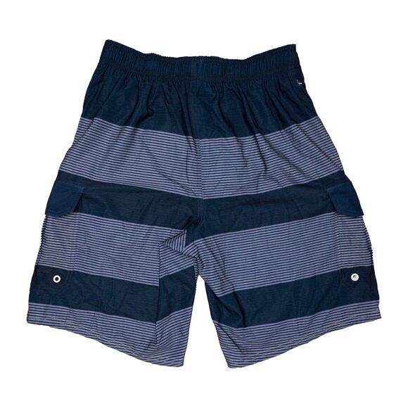 Air Walk Men Stretch Drawstring Side Pockets Stripe Trunks Navy Size S - Picture 2 of 2